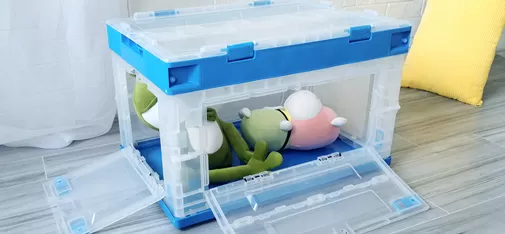 Zhengji folding plastic box outdoor storage box with open door household storage box