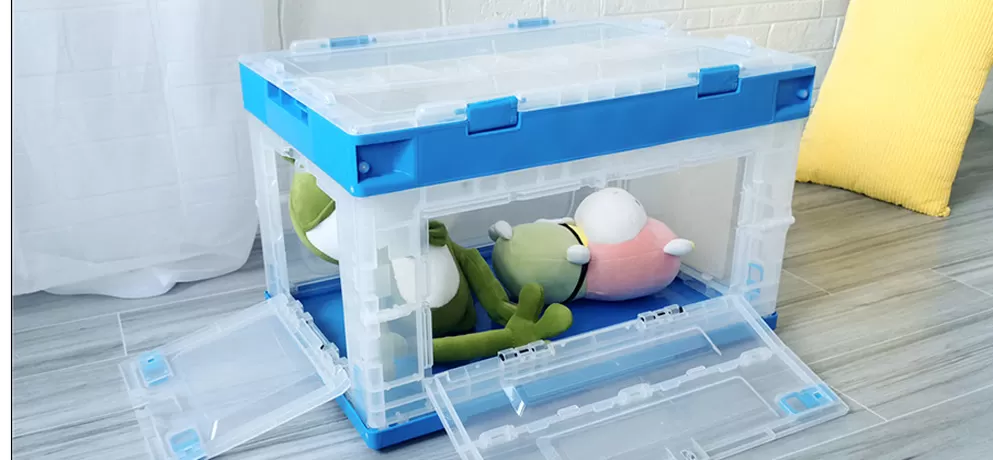 Zhengji folding plastic box outdoor storage box with open door household storage box