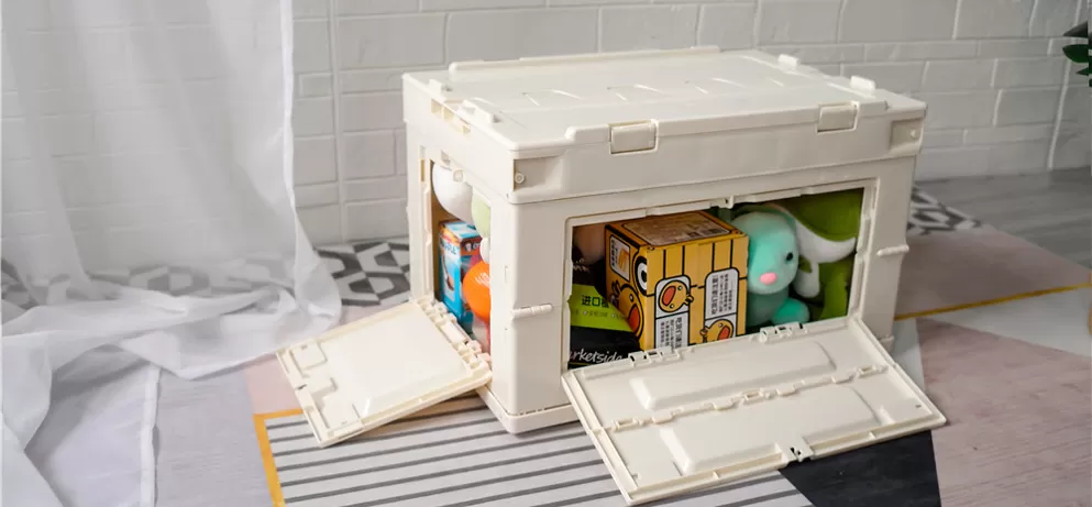 Zhengji folding plastic box outdoor storage box with open door household storage box