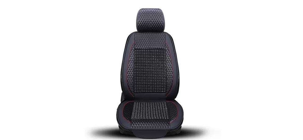 Black Single-Seat Wooden Bead Cushion