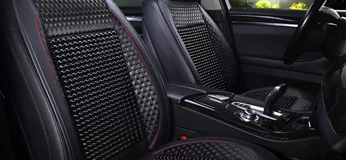 Black Double-Seat Wooden Bead Cushion