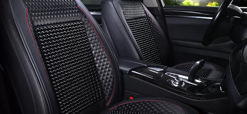 Black Double-Seat Wooden Bead Cushion