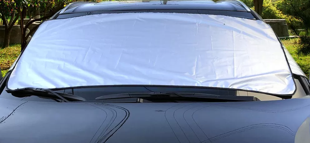 Silver-Coated Car Sun & Snow Shield – Front Windshield Dust and Snow Protector
